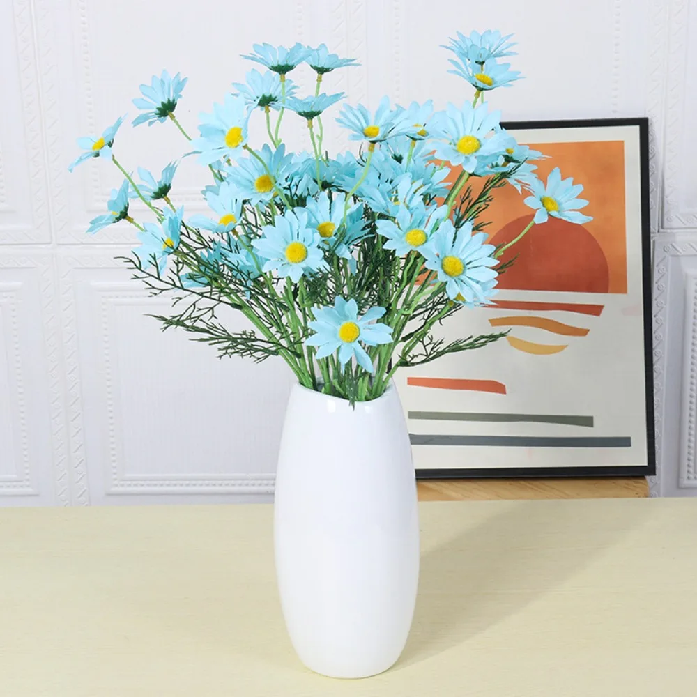 

Long Branch Artificial Daisy Flowers Multi-color 5 Head Silk Small Daisy Flowers Widely Use Natural Simulation