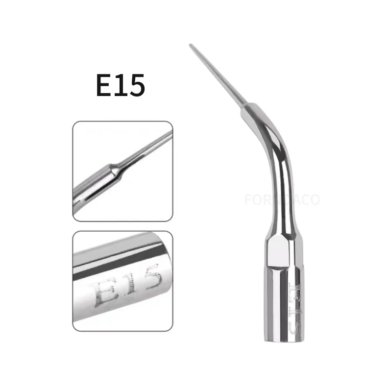 2pcs E15 Dental Scaler Tips For EMS Woodpecker Scaler Handpiece Dental Ultrasonic Scaler Scaling Tip Dental Equipment Dentist