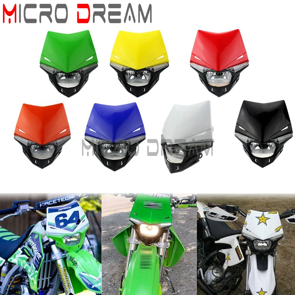 Dual Sport Supermoto Headlight Head Light Motocross Head Lamp High /Low Beam For Suzuki RMZ RM RM-Z DR-Z DR 85 125 250 400 450