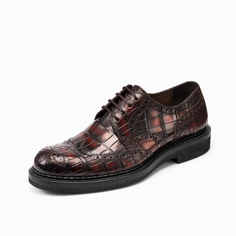 

Gete новая мужская формальная обувь из крокодиловой кожи, удобная мужская мужская обувь с резьбой
