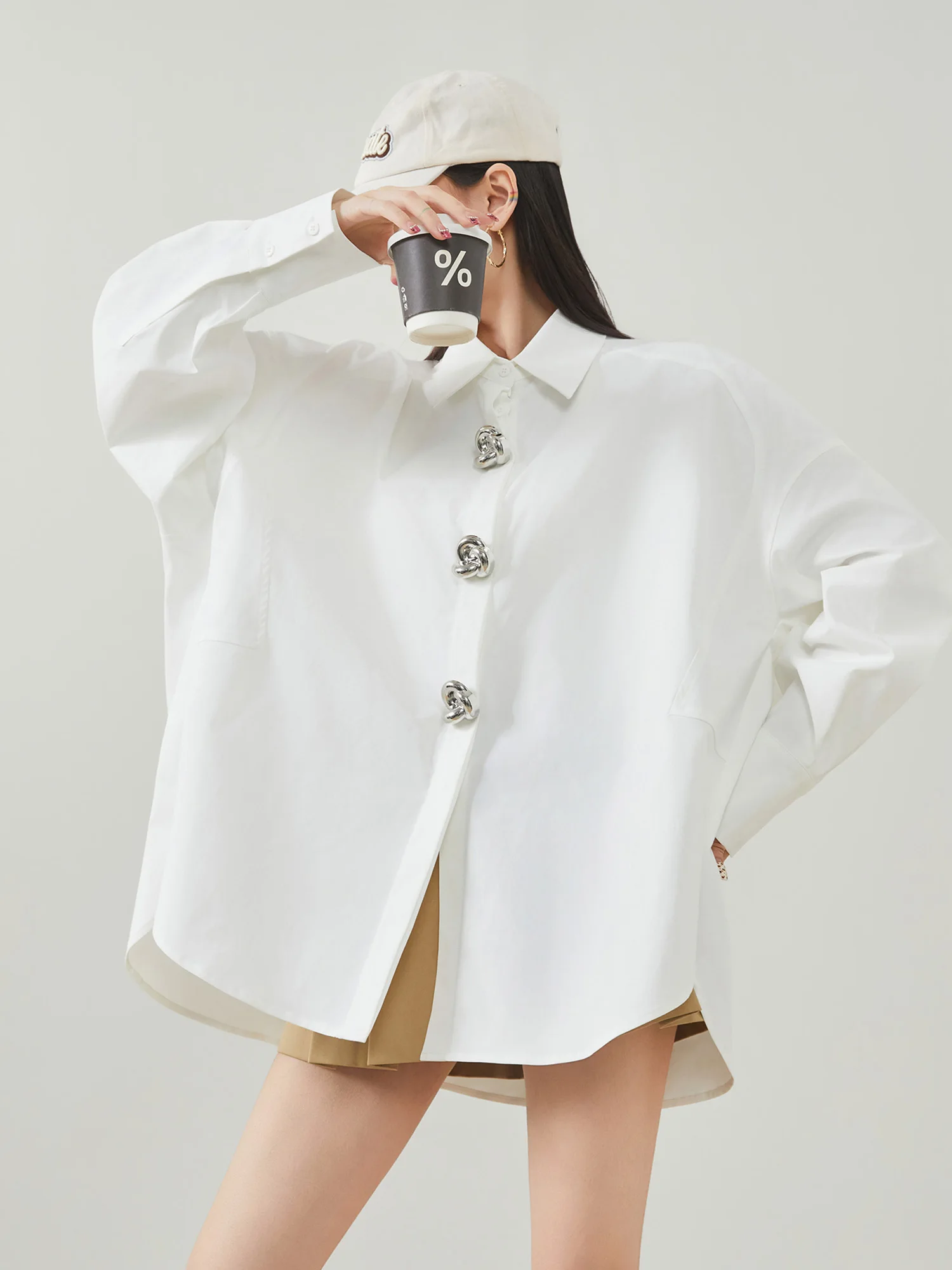 

Белая женская блузка оверсайз с рукавами «летучая мышь» для многослойных образов, универсальная, шикарная, модная, для повседневной носки, с длинными рукавами