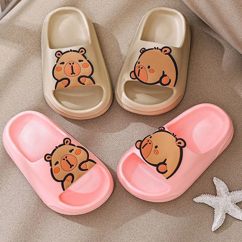 2026 Summer New Children's Slippers for Boys and Girls Cute Dolphin Home Slippers Non slip Soft Bottom Bathroom Slippers