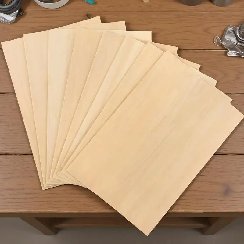 10Pcs 15x10cm Basswood Boards - 2mm Thin Unfinished Wooden Sheets For Craft & Model Making Decorative Wood