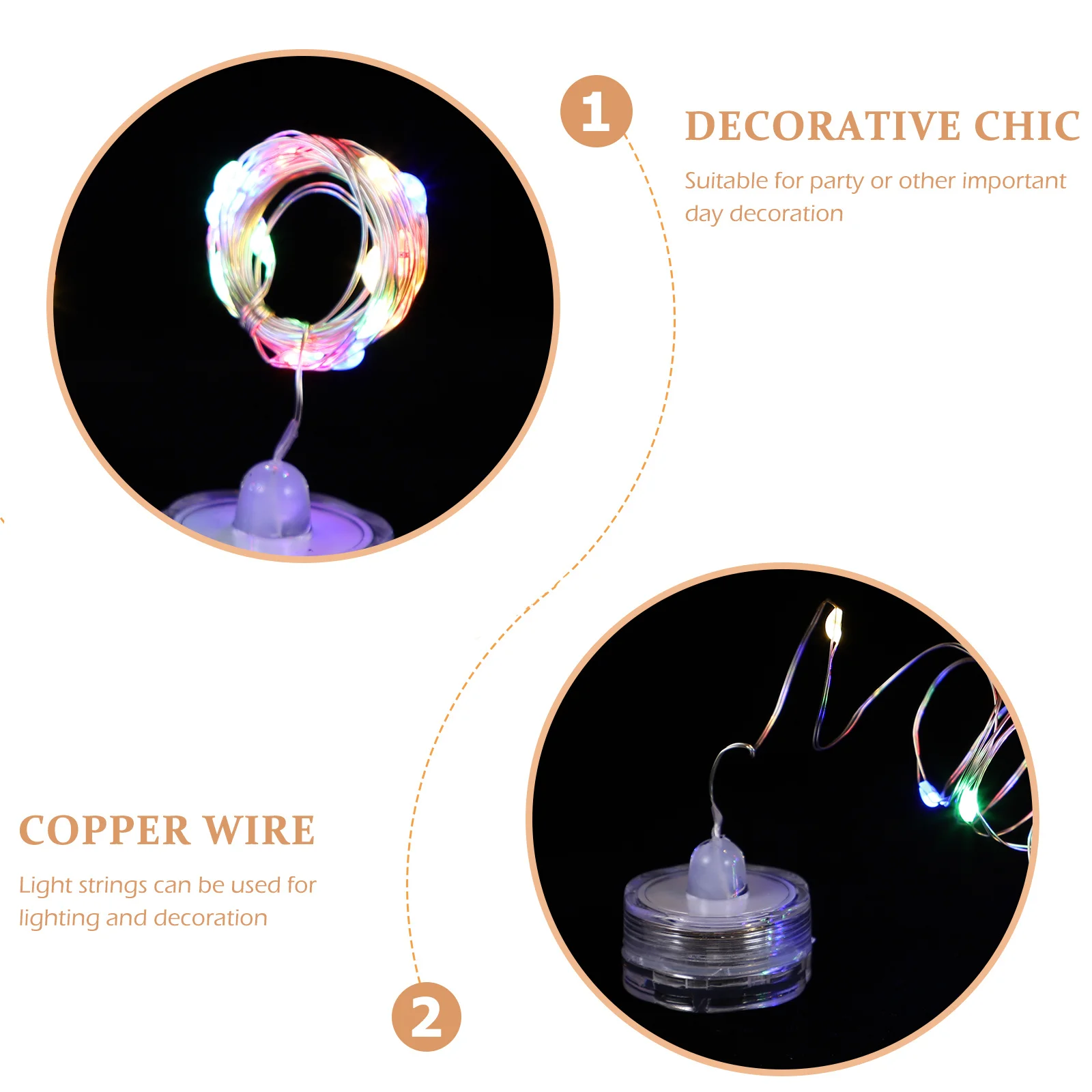 6 قطع من أضواء سلسلة غاطسة LED مصباح غوص مقاوم للماء على شكل زر لتزيين الحفلات الليلية