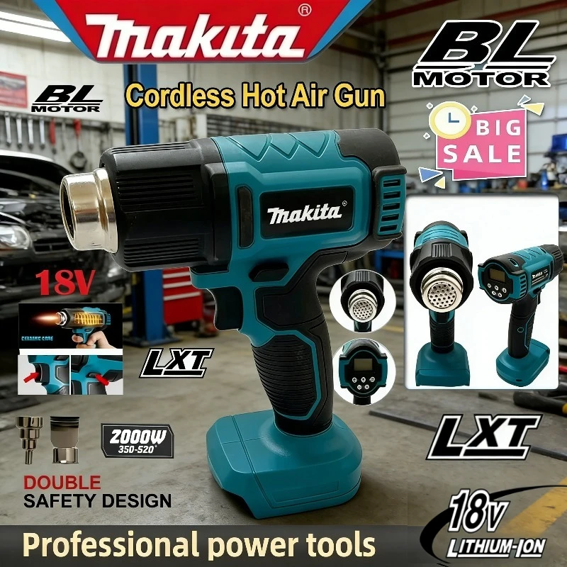 

Makita 550°C Temperature Control Heat Gun Cordless Handheld Hot Air Gun With LED Display Soldering Thermal Blower 18V Power Tool