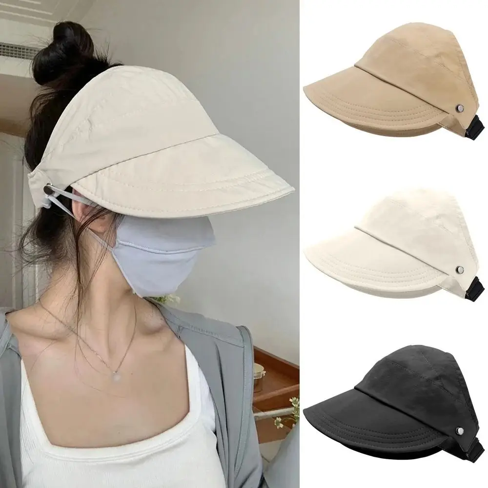 Fashion Wide Brim Sun Hat Quick-drying Ponytail Hat Bucket Hat Fisherman Cap Beach Caps utdoor Adjustable Women Sun Hats