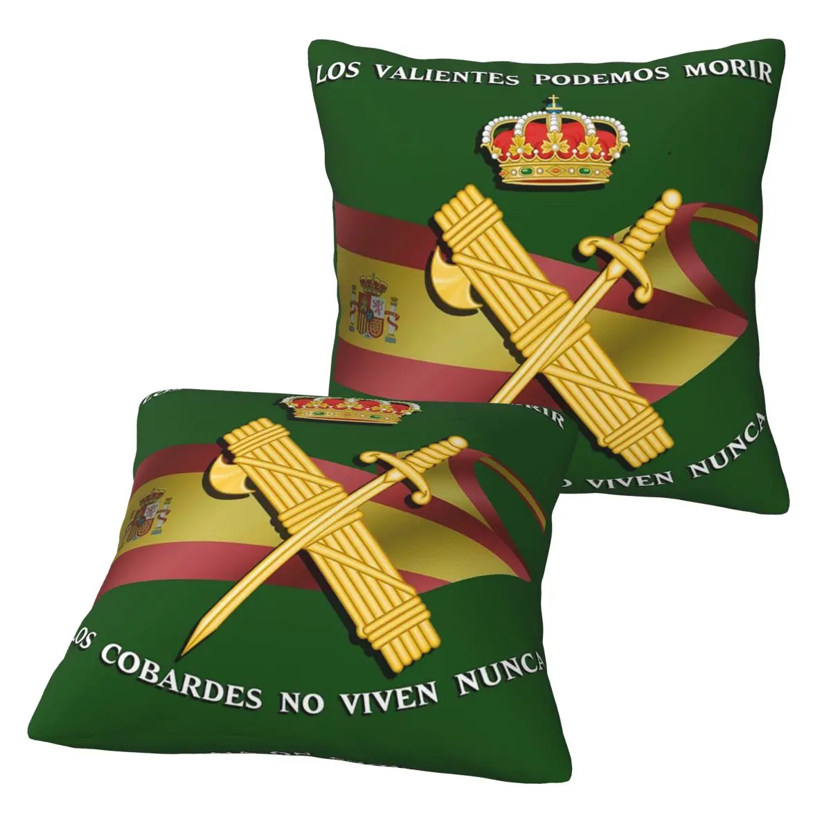 Spanish Guard Civil Spain Flag 2 pcs Square Pillowcase Pillow Cover Cushion Zip Decorative Comfort Throw Pillow for Home Sofa