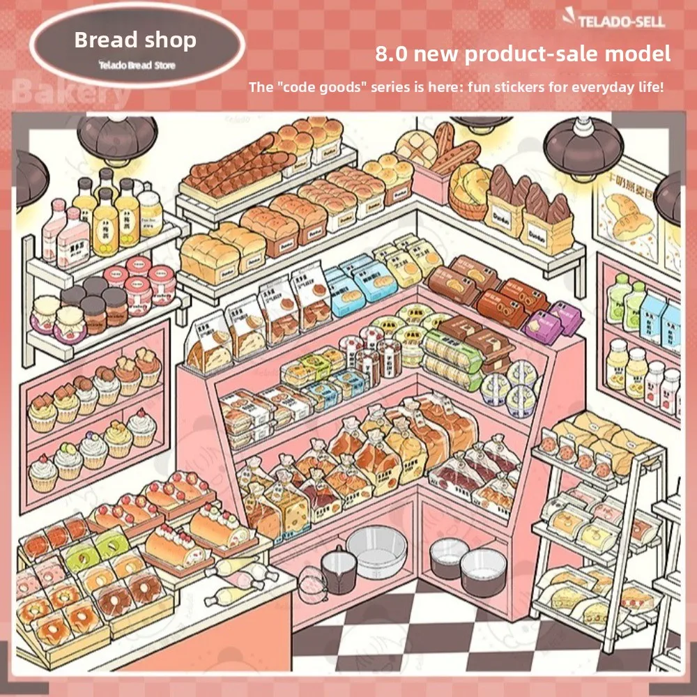 

Cartoon Design Miniature Scene Collection Hand Account Stickers 10 IN 1 Set Landscaping Stickers 3D Effect Pocket Size