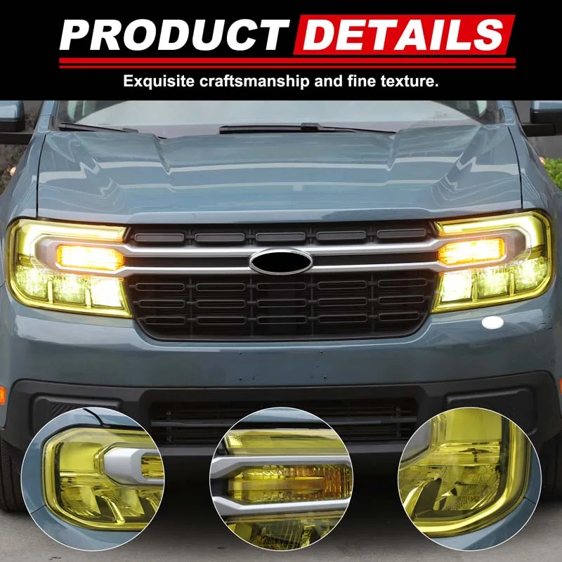 

Transparent Headlight Protective Film Headlight Trim Film Front Light Stickers Car Accessory For Ford Maverick P758 C2 2022-2026