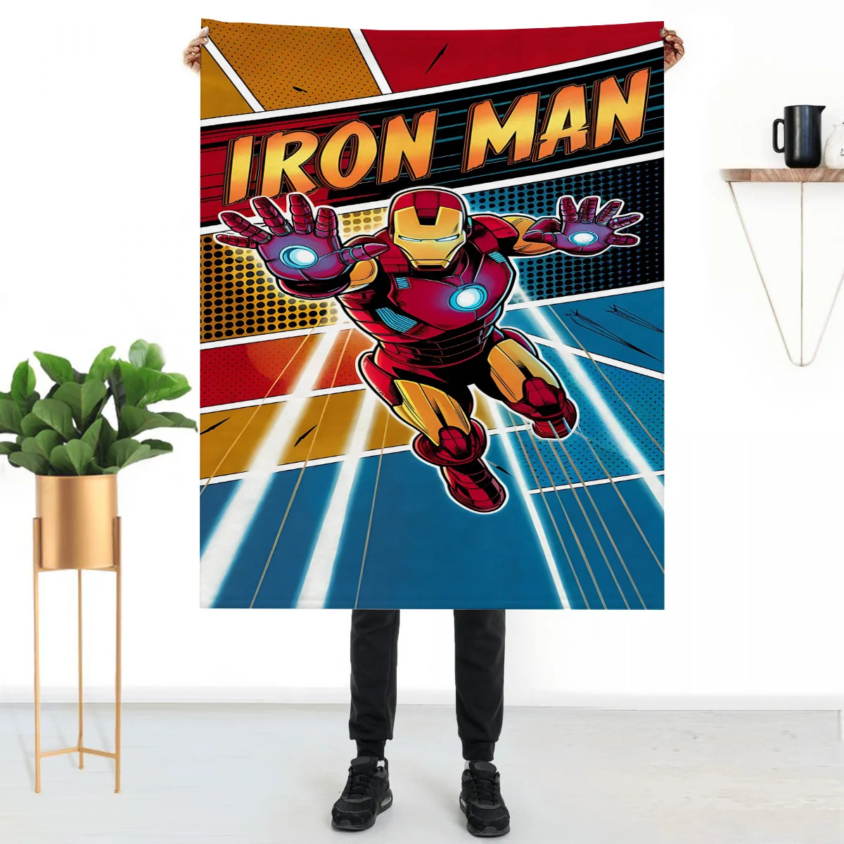 

Iron Man Custom Blanket Bed Blankets Home and Decoration Throw Sofa Knee Anime Fluffy Soft Luxury Throws Children's Cute Textile