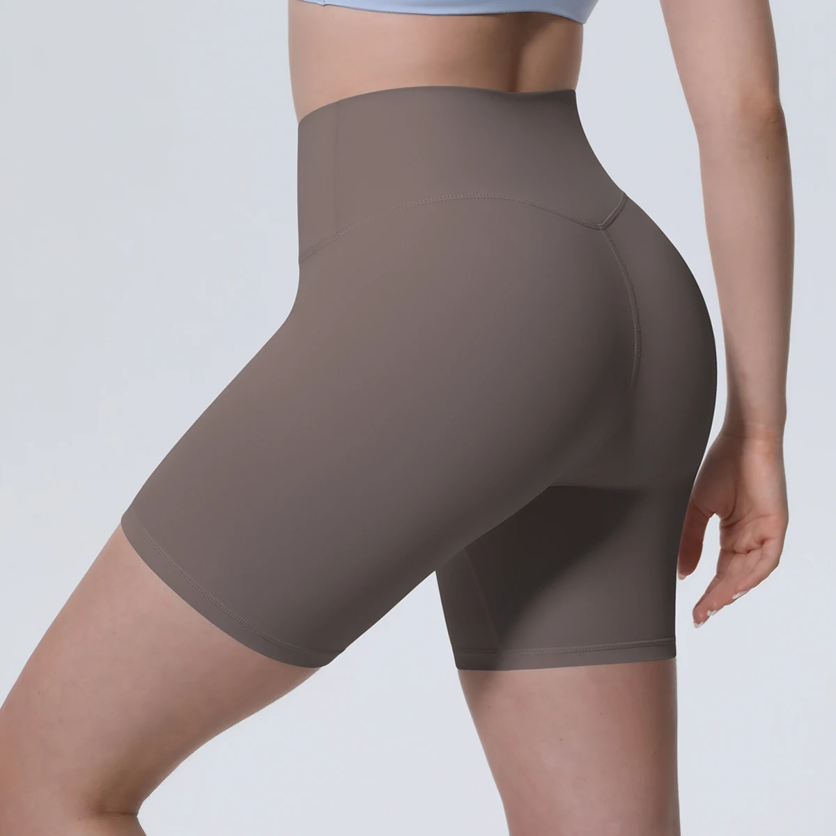 1 Stück Damen Sport-Kurze Yoga-Leggings Einfarbige Hochtaillierte Fitness-Shorts Schnelltrocknende Radfahr-Workout Nahtlose Shorts – Detail 14