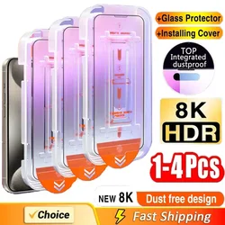 8K Dust Free Glass For Poco X6 M6 F6 X3 Pro Screen Protector for Xiaomi 13T Redmi Note 13 12 11 10 9 8 Pro 14C 13C 12C Mi 14 11T