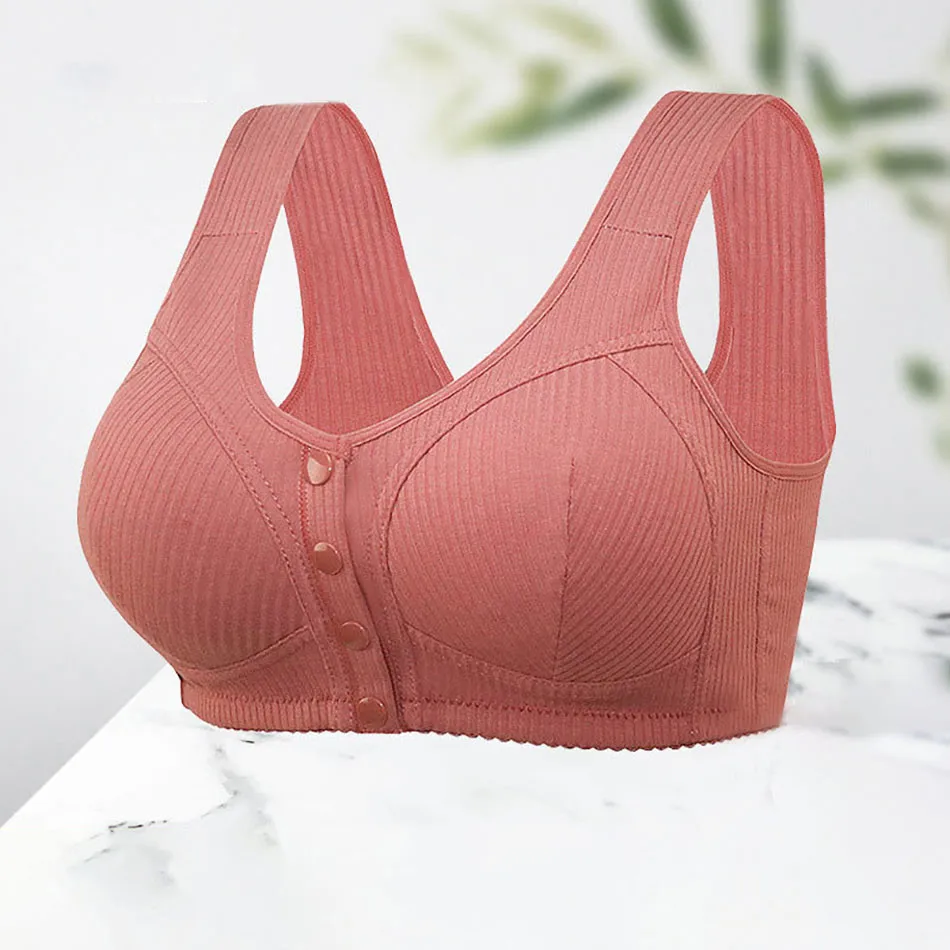 New Thread Solid Color Cotton Steel Ring Free Women Bra Women fixed Shoulder Strap Soft and Comfortable Bra Women Underwear