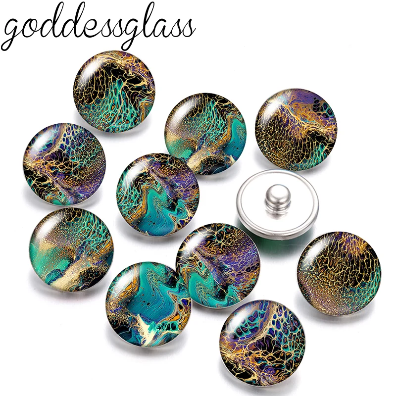 New rotated Patterns Gradient Colors 10pcs Round photo 12mm/18mm snap buttons for 12mm/18mm snap necklace DIY findings jewelry