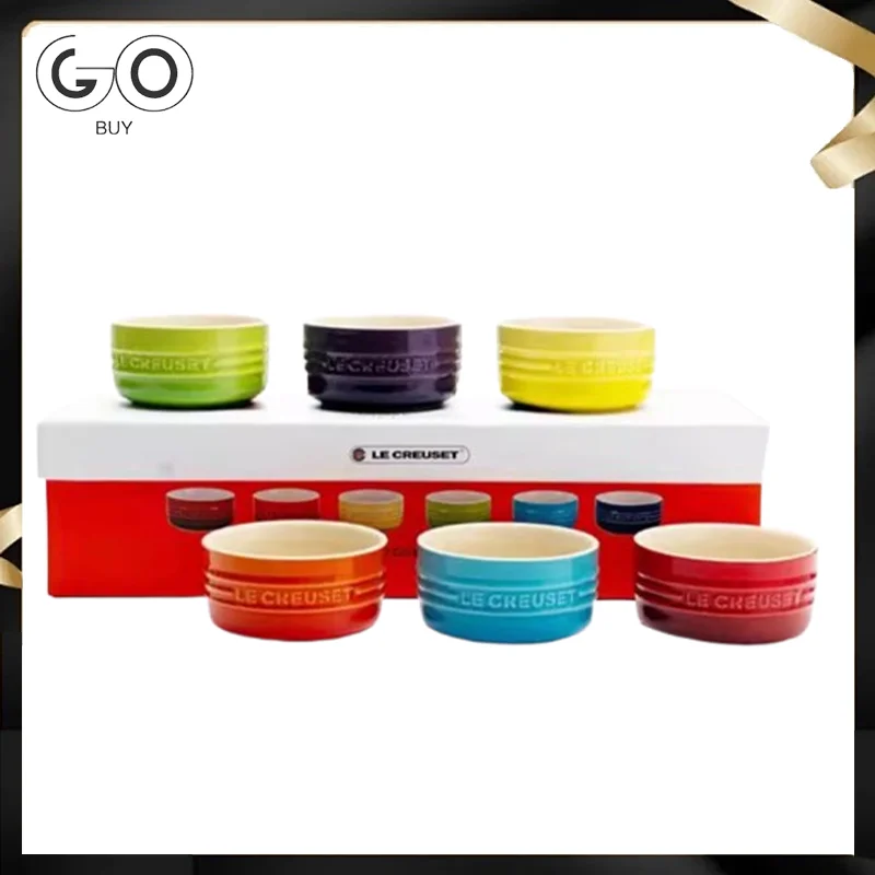Le Creuset Französische Keramik Regenbogen Macaron Mini Backtopf Sechsteiliges Set Gebäck Werkzeuge Küche Esszimmer Bar Hausgartenbedarf