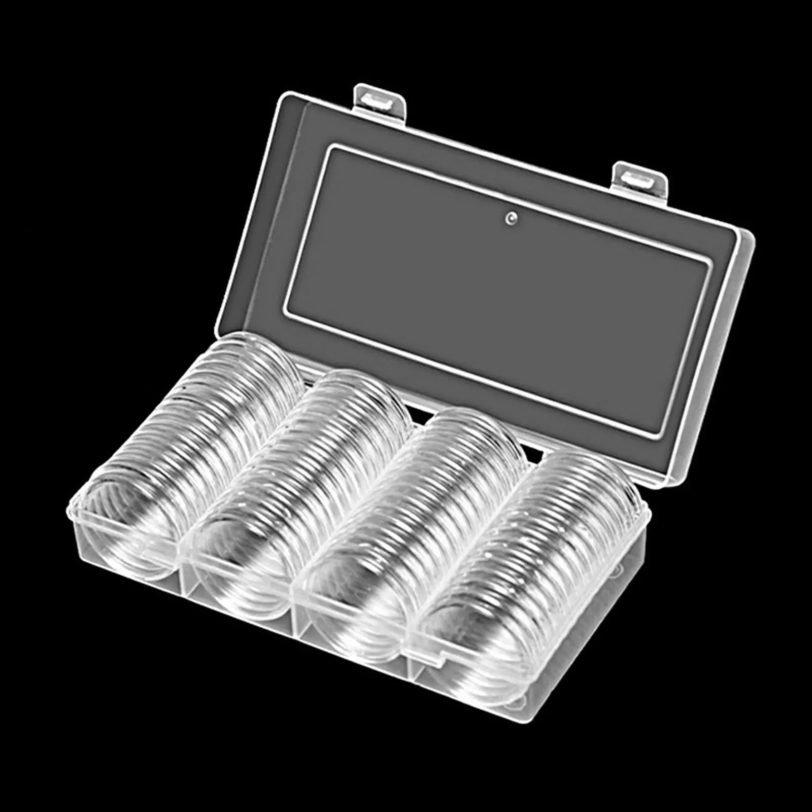 

60x 40mm Coin Capsules Protection Boxes with Protective Storage Box Coins Holder Display for Exhibitions Business Gift