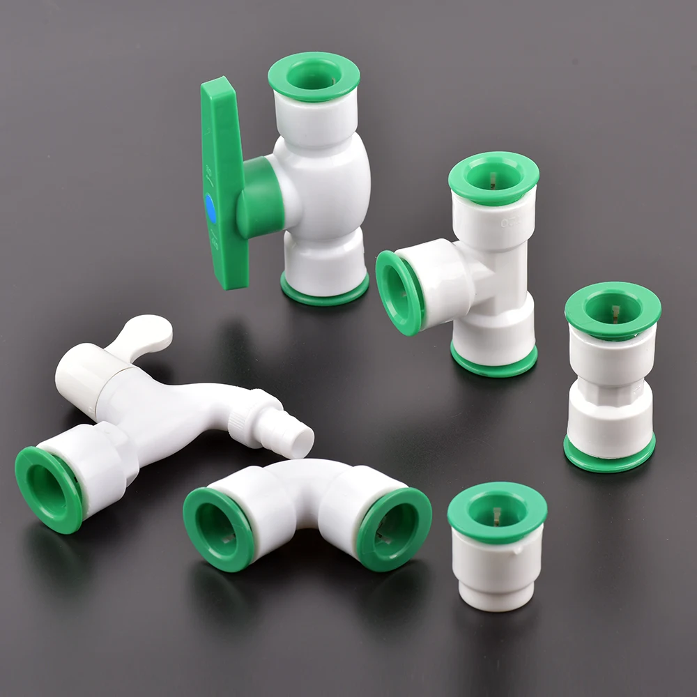 PE PVC PPR water pipe valve quick connector garden irrigation house decoration water pipe fittings 16/20/25/32MM