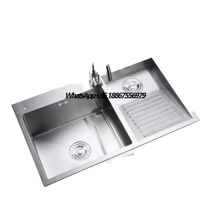 

Black Kitchen Accessories Undermount Stainless Steel 304 Drop in Square Single Bowl Sink for Faucet