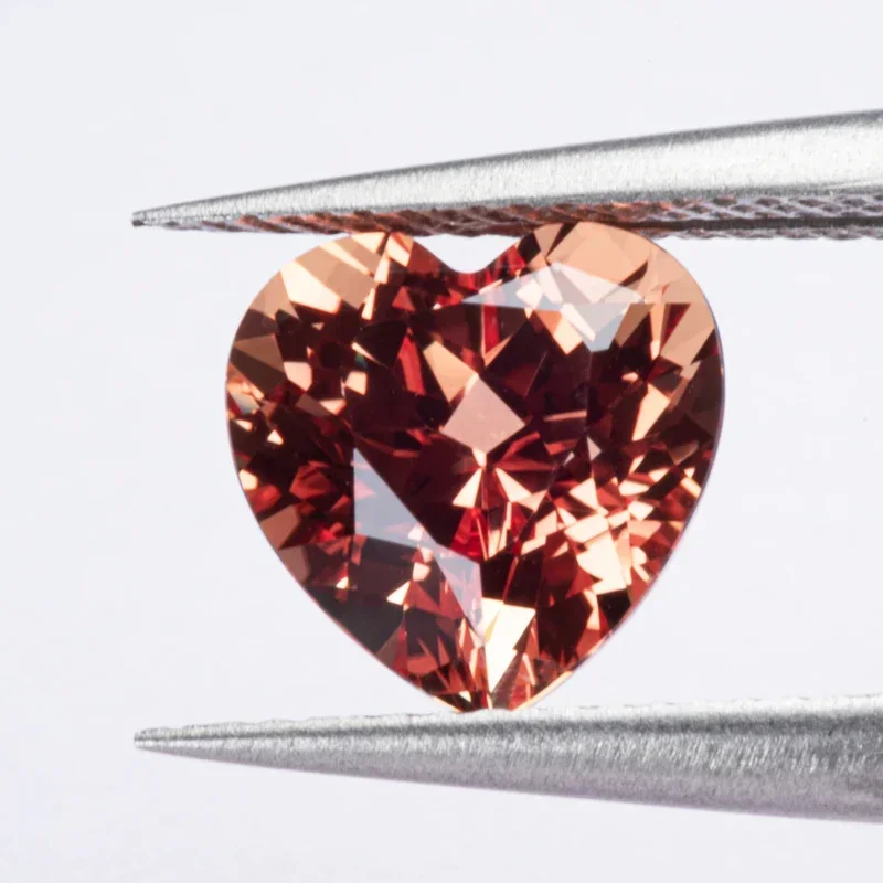 Sapphire Heart Shape Orange Color Gemstone for Charms Jewelry Making DIY Ring Materials Selectable AGL Certificate Lab Grown