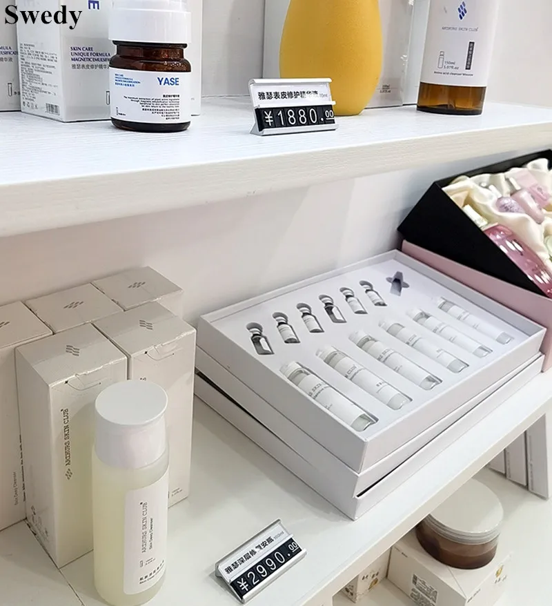 Adjustable Aluminum Number Letter And Metal Base Counter Price Label Card Display Stand Digital Price Cube Tag