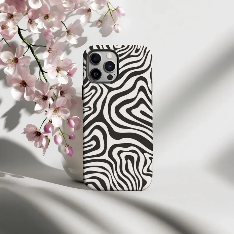 Trendy Groovy Swirls Phone Case For IPHONE 16ProMax 15 14 13 12 11 PRO Plus Acrylic TPU Two in one Mobile Phone Cases