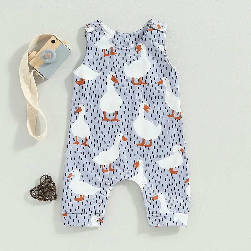 

Baby Boy Girl Farm Outfit Western Chicken Animal Overalls Jumpsuit Romper Toddler Summer