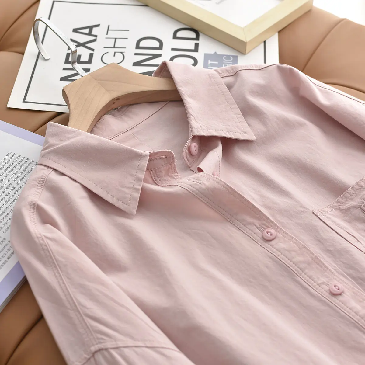 화이트 베이직 오버사이즈 버튼업 셔츠 여성 여름 코튼 오피스룩 루즈 블라우스 여성 옐로우 셔츠 긴팔