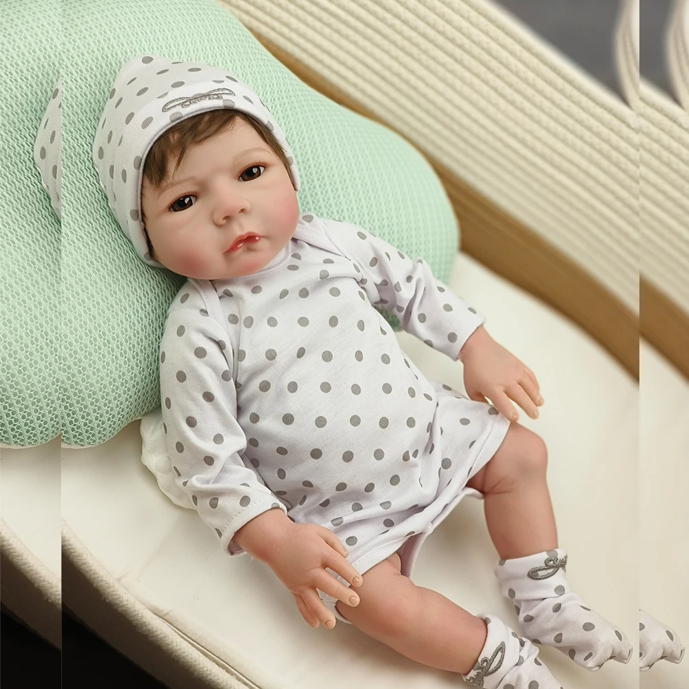 

Little Bebe Reborn Doll With Rooted Hair Soft Silicone Vinyl High Quality Painted With Visible Veins Reborn Doll Toy
