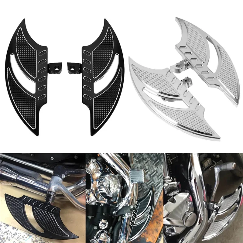 Flame Type Rear Pedals Front and Rear Pedals Motorcycle Accessories for Harley 883 XL1200 48 Silver