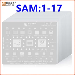 Amaoe SAM 1-17 BGA Reballing Stencil for Samsung A S Note J Sereies A53 A536 Exynos1280/ E8825 SPU13P/SPU14P  S22 S22Ultra