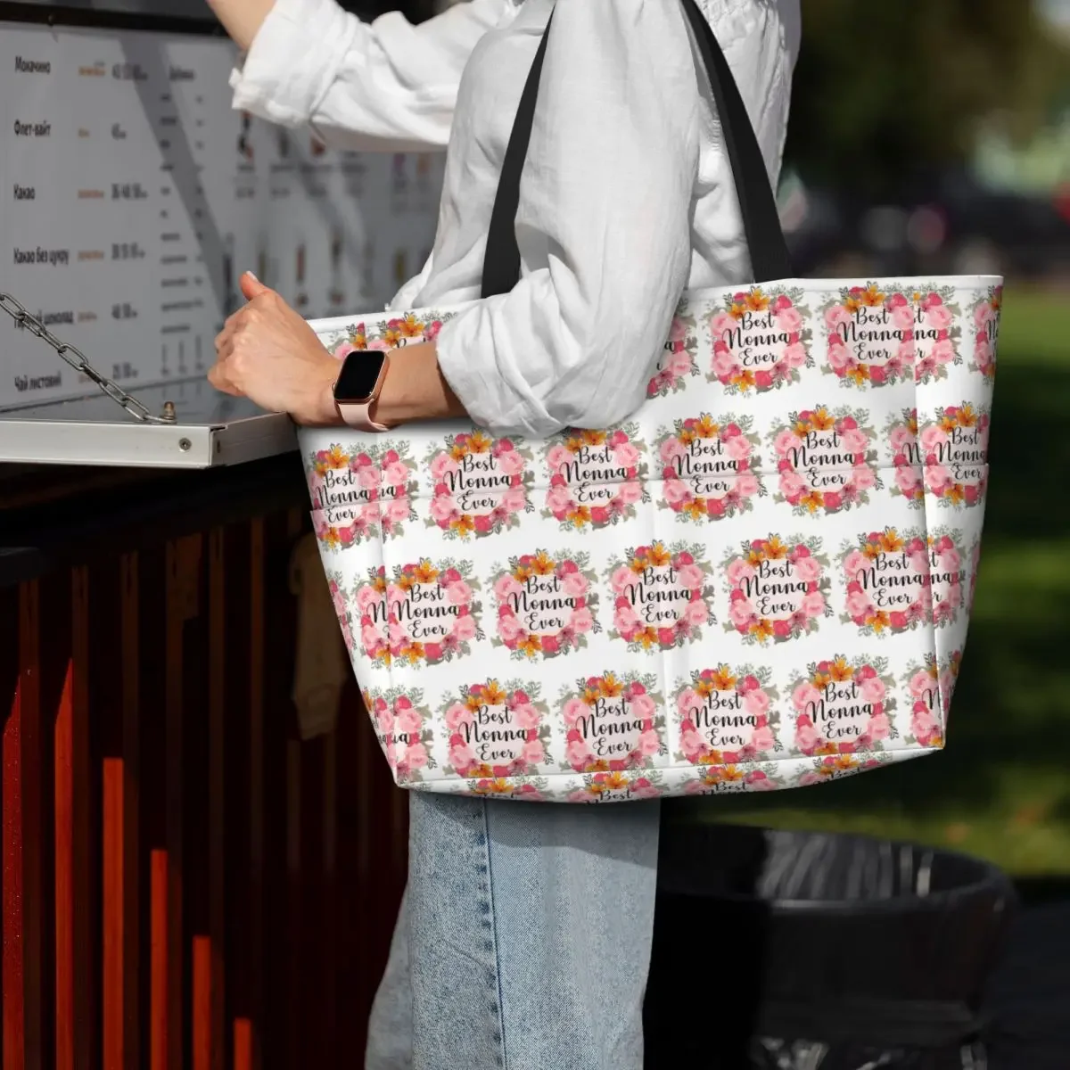 Best Nonna Ever - Funny Grandma Mother Beach Tote Bag Sport Gym Yoga Duffle Large Tote Bag Women Travel Bag Fitness bag