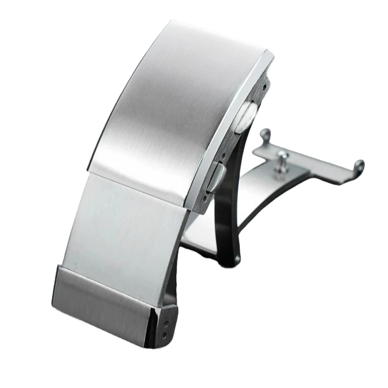 Bulk Order 20mm Butterfly  buckle Premium 316L Stainless Steel Folding Clasp with Double Push-Button Adjustment for Watch Band