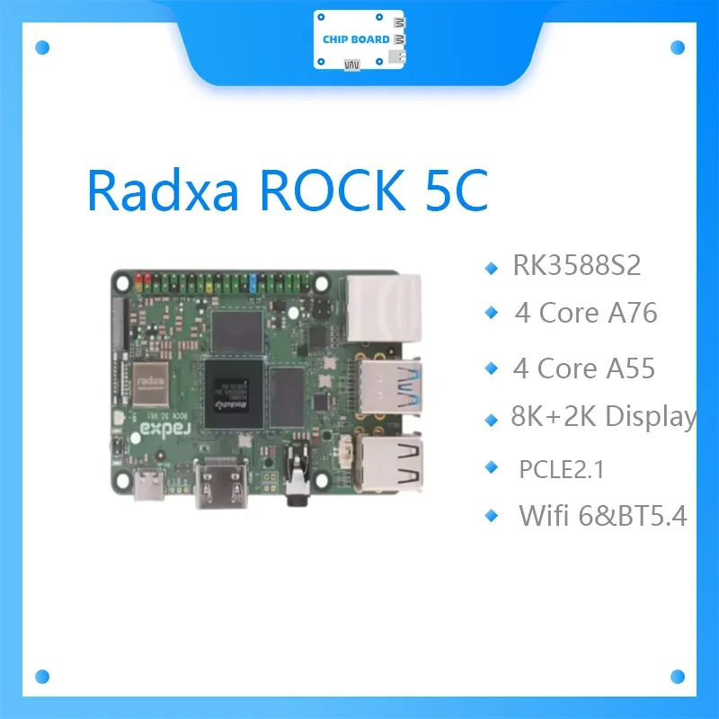 TopsRadxa ROCK 5C Rock Pi 5C Lite RK3588S2/RK3582 Wifi 6 & BT 5