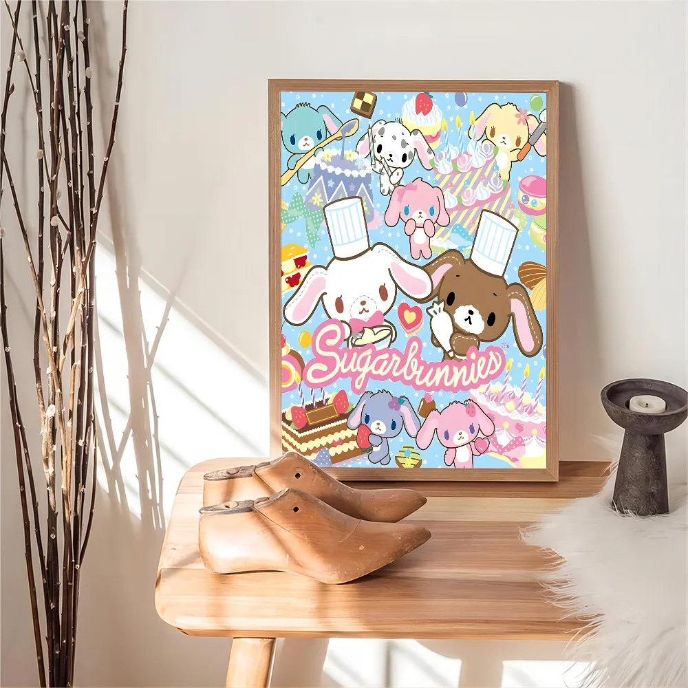 S_sugarbunnies Anime Kawaii plakat Anime fantazyjna naklejka na ścianę do salonu barowa artystyczna naklejki ścienne do nauki dekoracji domu