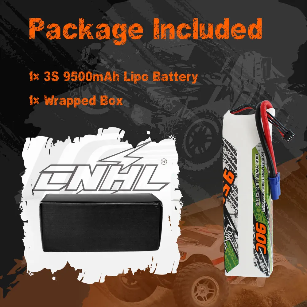 CNHL 3S 11.1V Lipo Battery 5200mAh 6200mAh 9500mAh 90C With EC5 8mm Bullet Plug For RC Car Boat Truck Tank Helicopter Airplane