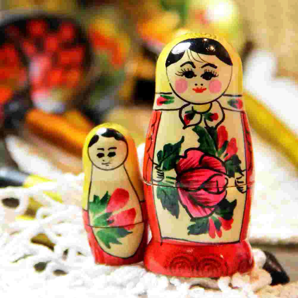 Matryoshka White Body Matrioska Dolls Unpainted Stacking Puzzle Nesting for Display DIY Russian Wooden Ornaments