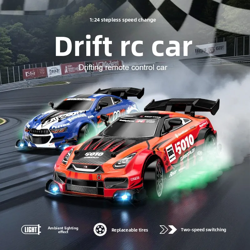 

RC Remote Control Racing Car- 2-Speed Adjustment High-Speed 4WD with Lights, Drift RC Vehicle RC Racing Drift Toy Christmas gift