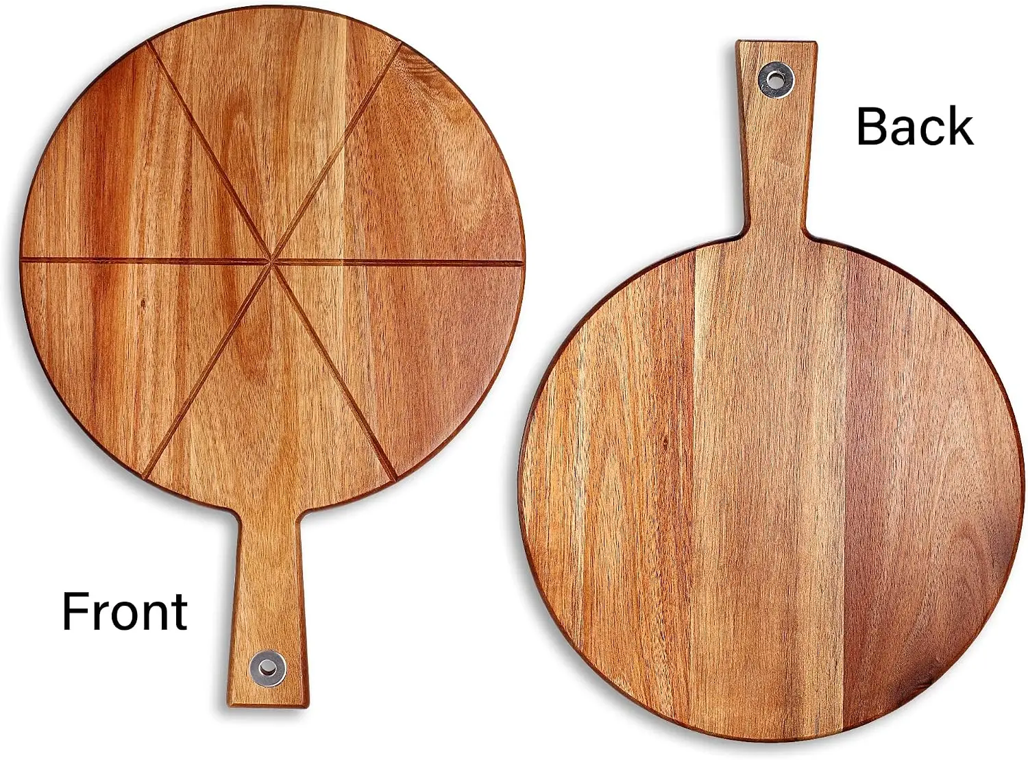 Pizza Peel , Wood Pizza Board With Handle, Round  Paddle With Cutter, Pizza Cutting Board For Cheese Bread Fruit Veg