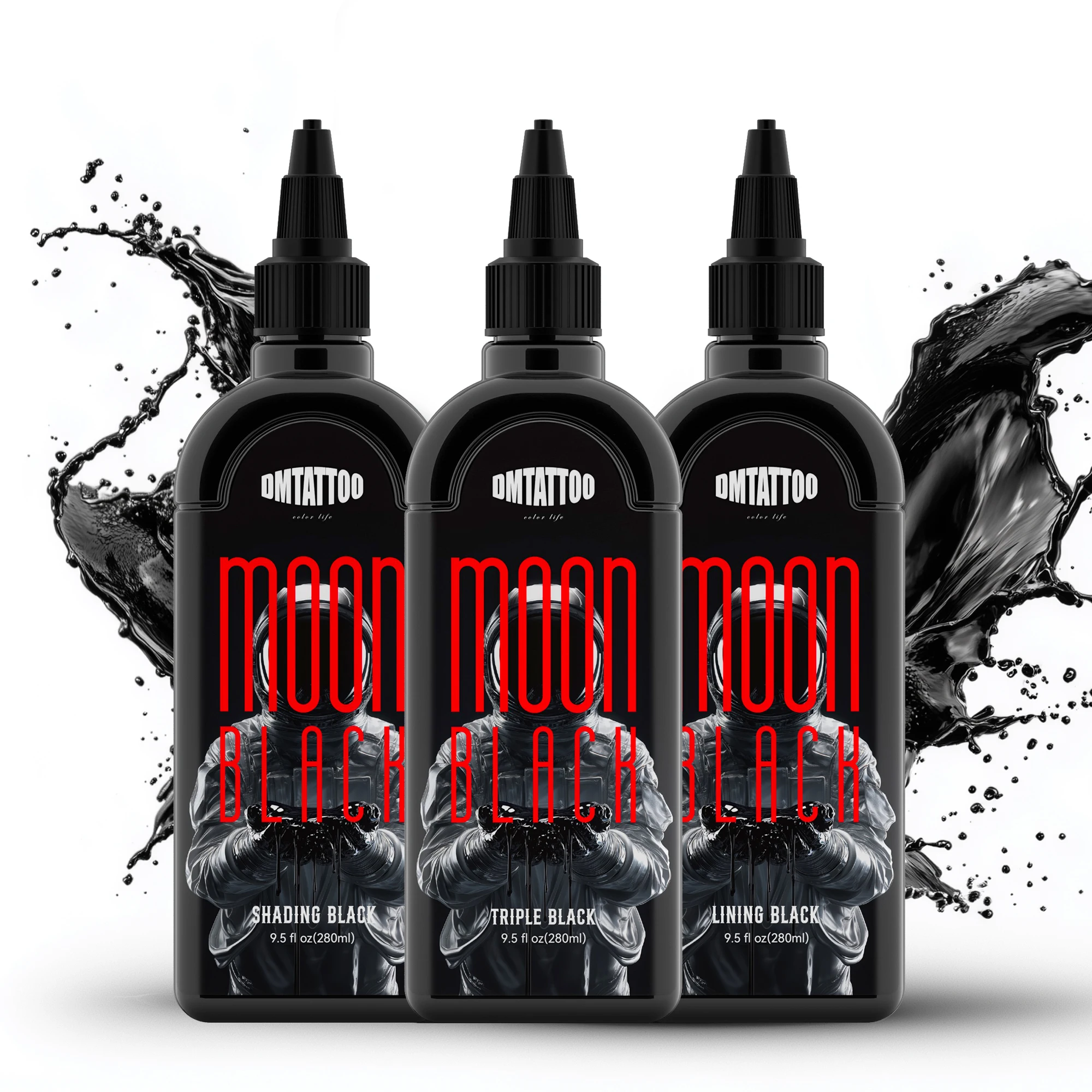 DM 9.5oz/280ml Tattoo Black Ink Triple/ Shading/ Lining Black Pigment Premium Tattoo Ink Drawing Teng Black Tattoo Materia ﻿