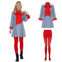 Die Smile Lady Cosplay Costume Gaga Blue Fancy Dress Halloween Party Takerlama