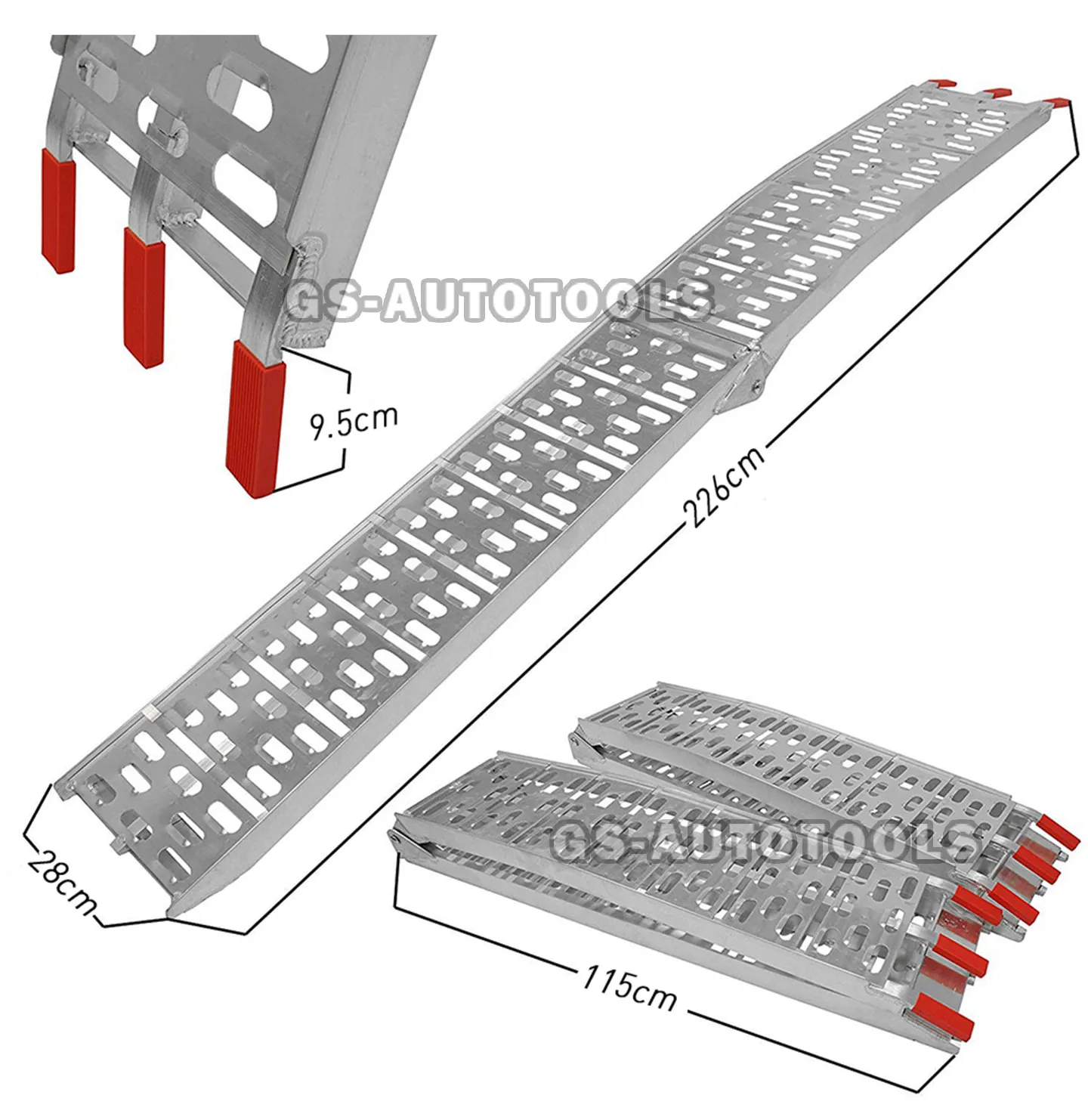 Aluminum Alloy Folding Ramp for Motorcycle Car Loading Trailer Transport Ladder Steps Climbing Springboard