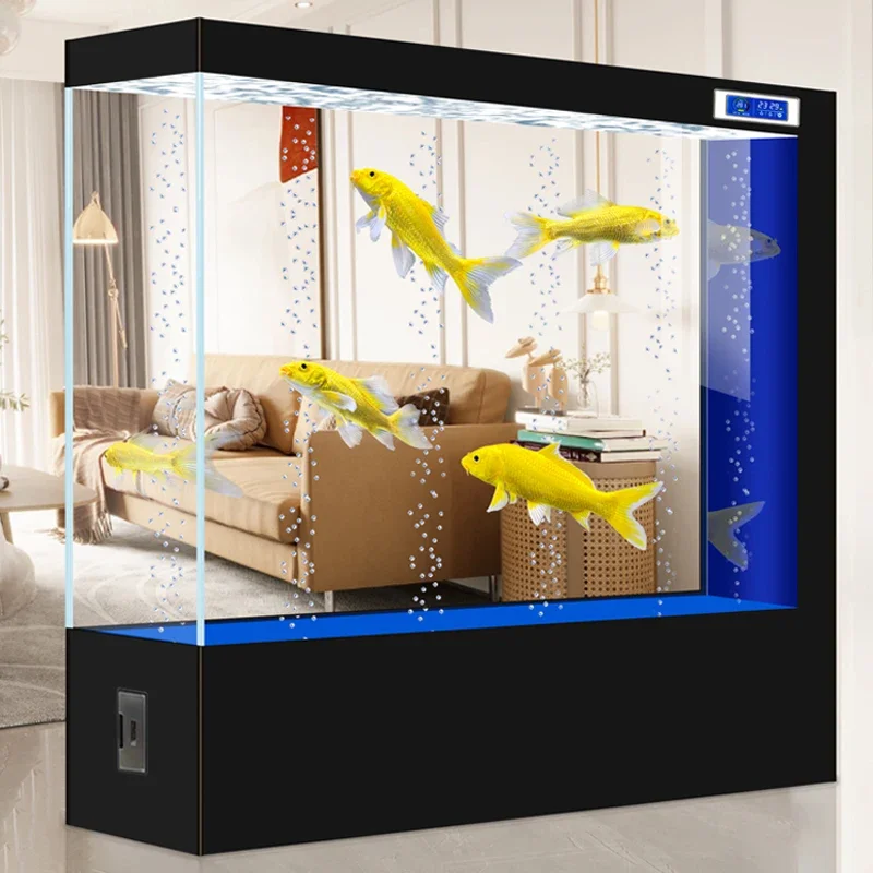 

Super White Fish Tank Customized Living Room Household Square Glass Aquarium Screen Partition Wall