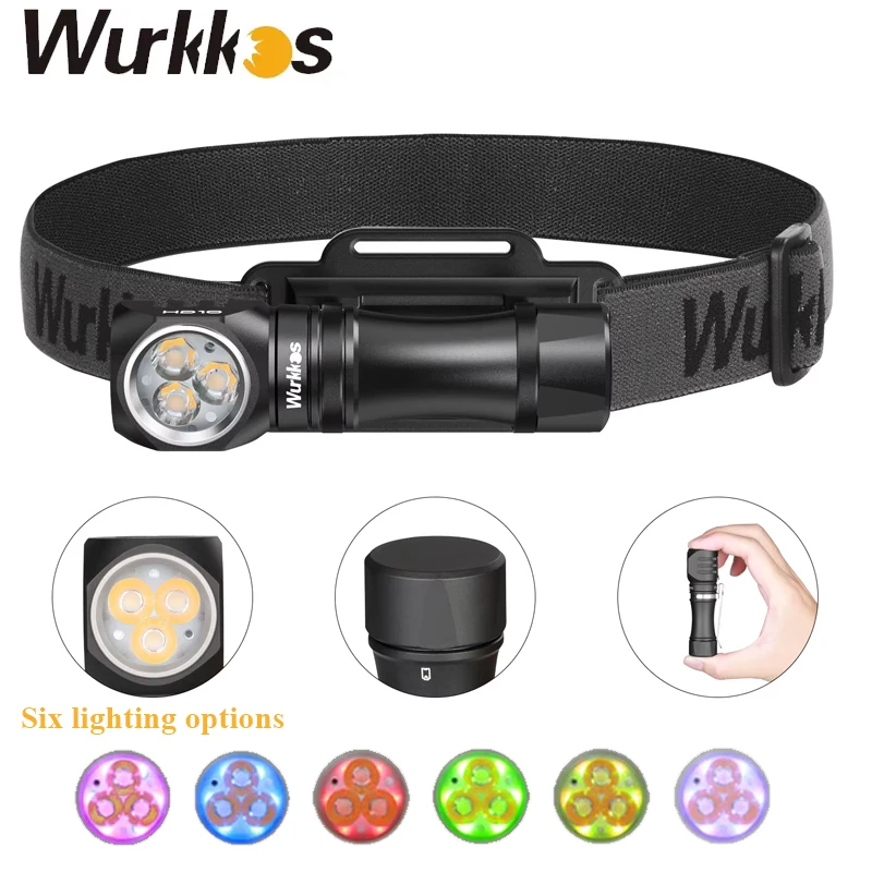 

Wurkkos HD10 Mini Headlamp 1200LM Rechargeable LED Torch 14500 EDC Lamp IP68 Waterproof Hiking Running Fishing Light Anduril 2.0