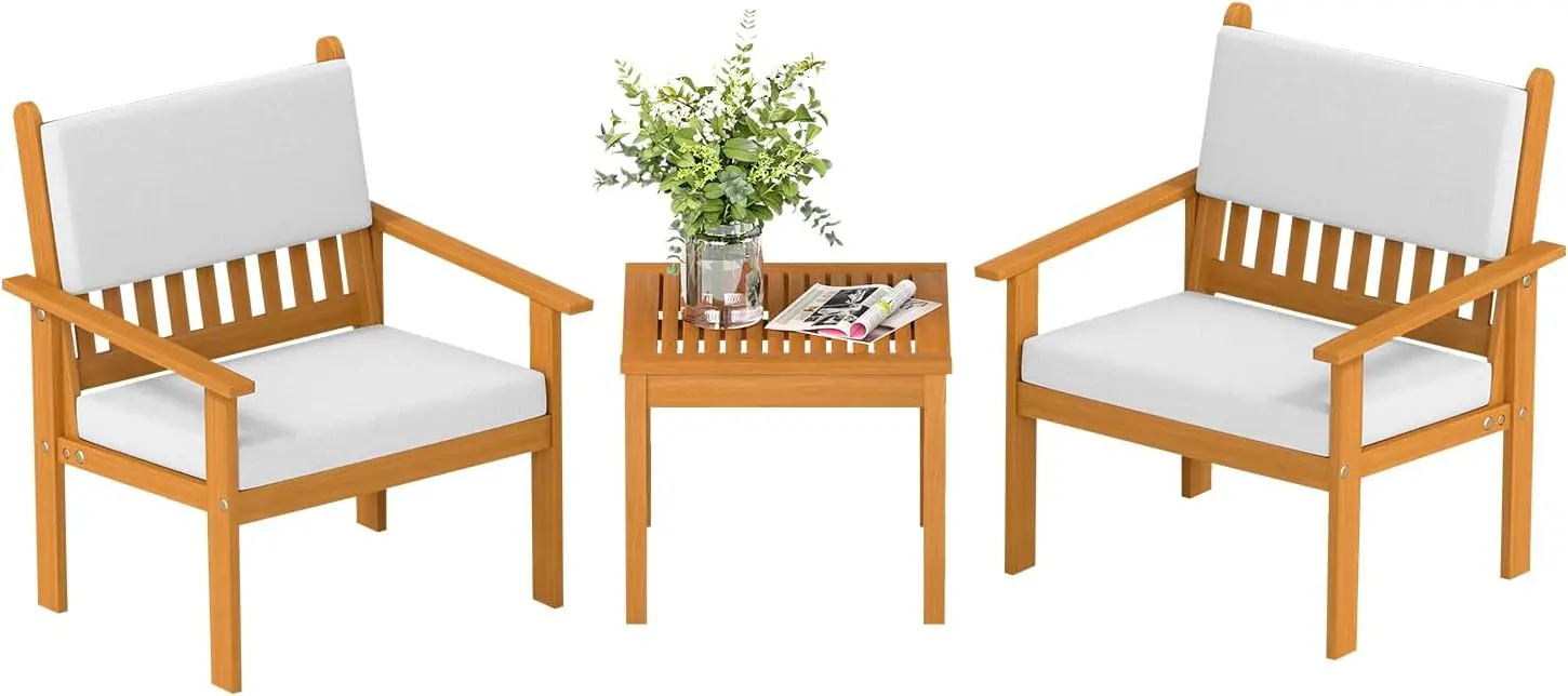 

Комплект садовой мебели из 3 предметов: стол и стулья для бесед из акации, водостойкие, для улицы