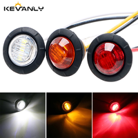 10/20x Round LED Side Marker Light 24V Truck Trailer Side Marker Indicators Clearance Light Car Brake Rear Highlight Tail Light