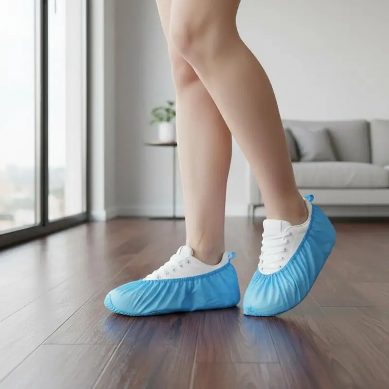 100Pcs Disposable Boot Shoe Covers Foot Booties Shoe Coverings Non Slip Shoe & Boot Covers For Indoor Outdoor Home