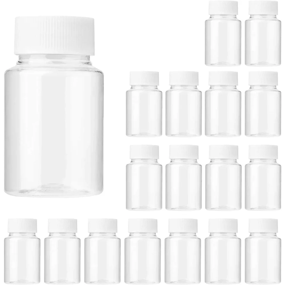 Portable Refillable Plastic Bottles 30/50/100ml Clear Travel Containers with Screw Lid for Lotion, Cosmetics