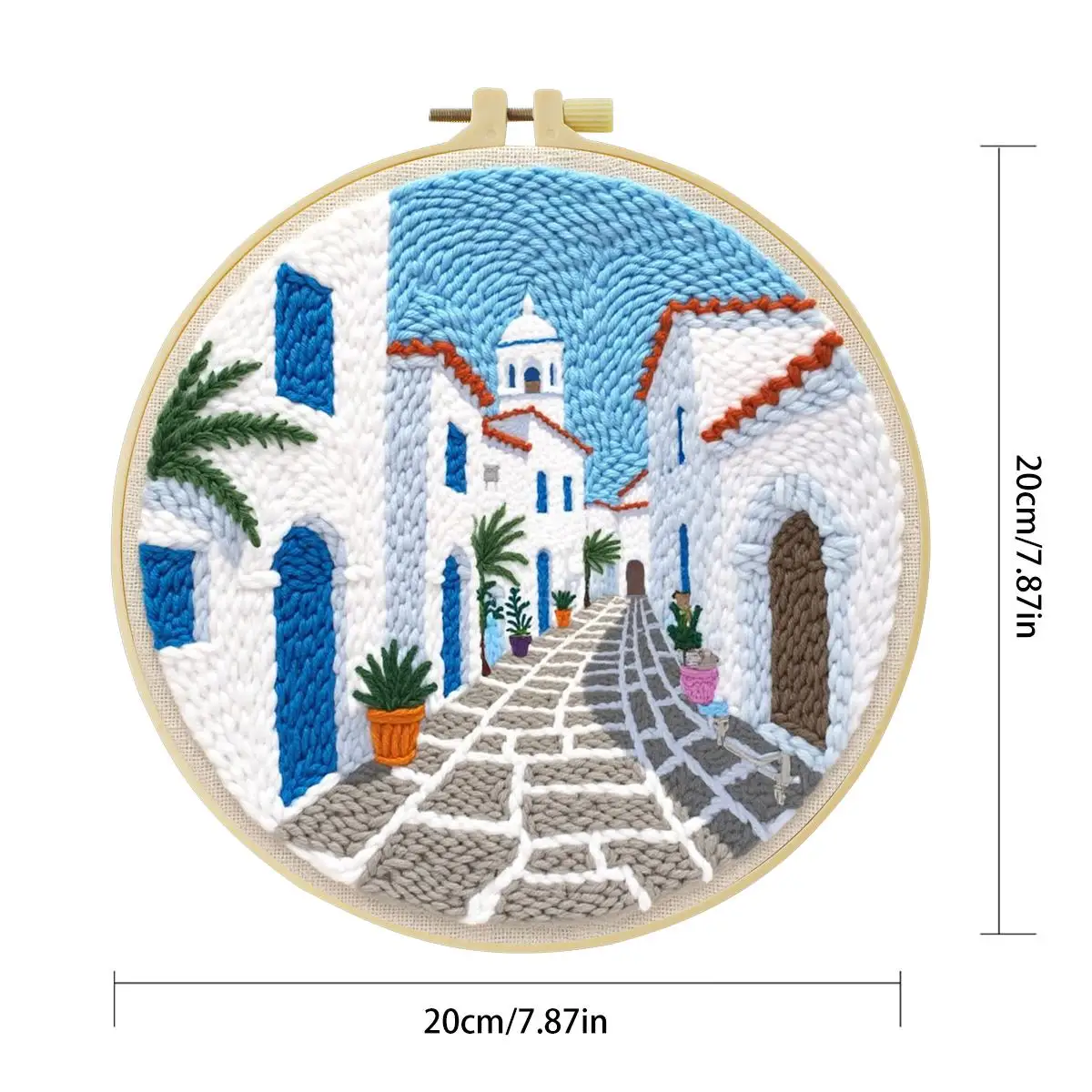 20X20CM/7,87 Zoll City Punch-Nadel-Stickset, Stick-Kit, gestrickte Stickerei, DIY, handgemachtes Geschenk, Nadelkunst – Detail 4