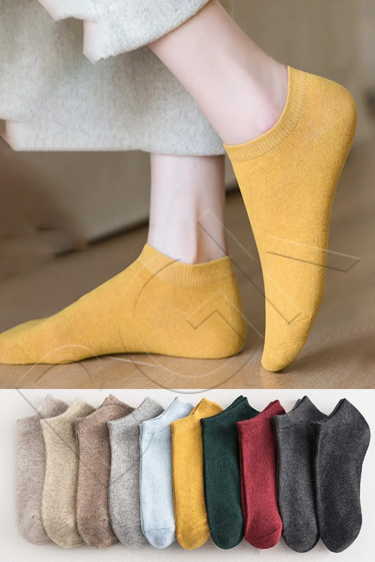 

Women's 10 Pairs Colorful Booties Socks High Fiber Cotton Yarns Soft Comfortable Useful Absorbent Long Time Use