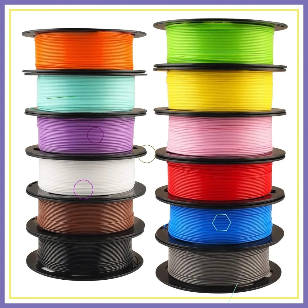 

1.75mm PLA Filament 12 Spools Bundle, 500g Each, 6kg Total, Popular Colors, with Build Plate Adhesive Stick